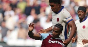 West Ham vs Chelsea: A Comprehensive Match Review Crysencio Summerville is held by Wesley Fofana during West Ham's 3-0 defeat to Chelsea at the London Stadium