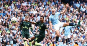 Man City triumph over Brentford with Haaland’s Brace Haaland scores against Brentford almost getting a third hat-trick.