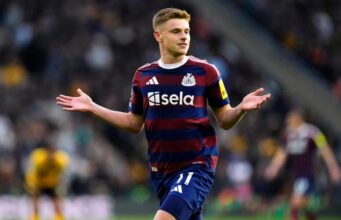 Harvey Barnes Strike Gives Newcastle A Deserved Win At The Molineux Stadium Harvey Barnes celebrates after scoring the winner against Wolves
