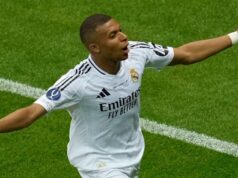 Real Madrid Narrowly Avoid Shocking Collapse After Late Surge From Alaves Kylian Mbappe celebrates scoring against Deportivo Alaves