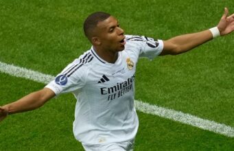 Real Madrid Narrowly Avoid Shocking Collapse After Late Surge From Alaves Kylian Mbappe celebrates scoring against Deportivo Alaves