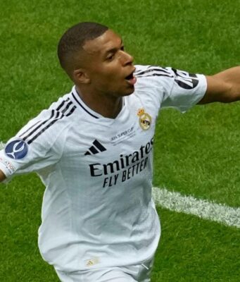 Real Madrid Narrowly Avoid Shocking Collapse After Late Surge From Alaves Kylian Mbappe celebrates scoring against Deportivo Alaves