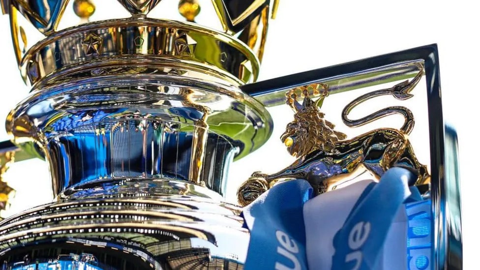 Premier League Trophy which Man City has won four times in a row