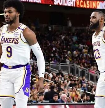 LeBron James and Bronny James: A Historic NBA Father-Son Duo Bronny James (left), 20, alongside father LeBron, 39