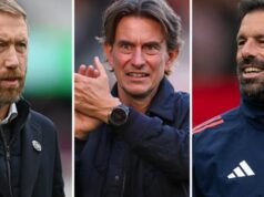 Who might replace Erik Ten Hag as Man Utd manager? (L-R) Graham Potter, Thomas Frank and Ruud van Nistelrooy are among the potential contenders to replace Erik ten Hag as Manchester United manager