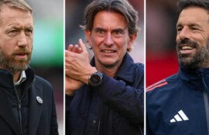 Who might replace Erik Ten Hag as Man Utd manager? (L-R) Graham Potter, Thomas Frank and Ruud van Nistelrooy are among the potential contenders to replace Erik ten Hag as Manchester United manager