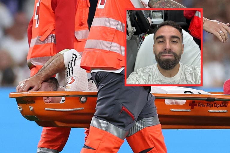 Real Madrid's Spanish defender Dani Carvajal suffered a bad knee injury against Villarreal