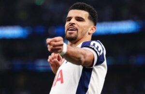 Dominic Solanke at double as Spurs produce brilliant second half to thrash Aston Villa Dominic Solanke celebrates scoring Spurs’ second goal