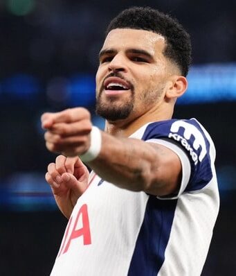 Dominic Solanke at double as Spurs produce brilliant second half to thrash Aston Villa Dominic Solanke celebrates scoring Spurs’ second goal