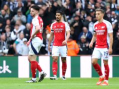 Newcastle United Stuns Arsenal, Alexander Isak Early Strike Seals the Win William Saliba of Arsenal looks dejected after Alexander Isak of Newcastle United (not pictured) scores his team's first goal