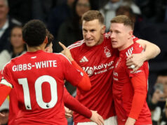 Nottingham Forest return to winning ways with victory at Spurs to go THIRD Goals from Anderson and Wood secure 2-1 success, boosting Nottingham Forest's Champions League hopes