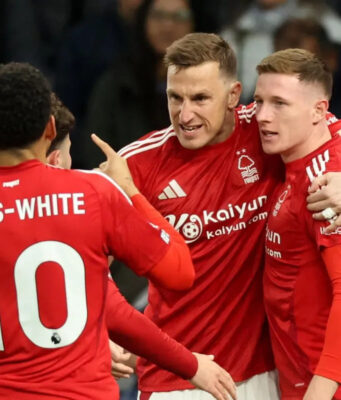 Nottingham Forest return to winning ways with victory at Spurs to go THIRD Goals from Anderson and Wood secure 2-1 success, boosting Nottingham Forest's Champions League hopes