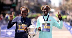 Sharon Lokedi Smashes Course Record, John Korir Dominates as Kenyans Sweep 2025 Boston Marathon Kenyan-Duo-Sharon-Lekodi-and-John-Korir-win-the-Boston-Marathon-2025