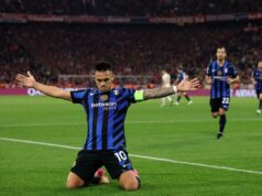 Inter Milan Edge Bayern Munich in San Siro Thriller to Book Champions League Semi-Final Spot Lautaro Martinez of FC Internazionale celebrates scoring his team's first goal