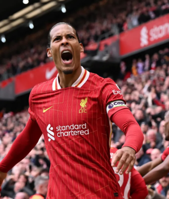 Liverpool captain Van Dijk nets DRAMATIC late winner as the Reds move 13 points clear Van Dijk celebrates a late goal for Liverpool against West Ham